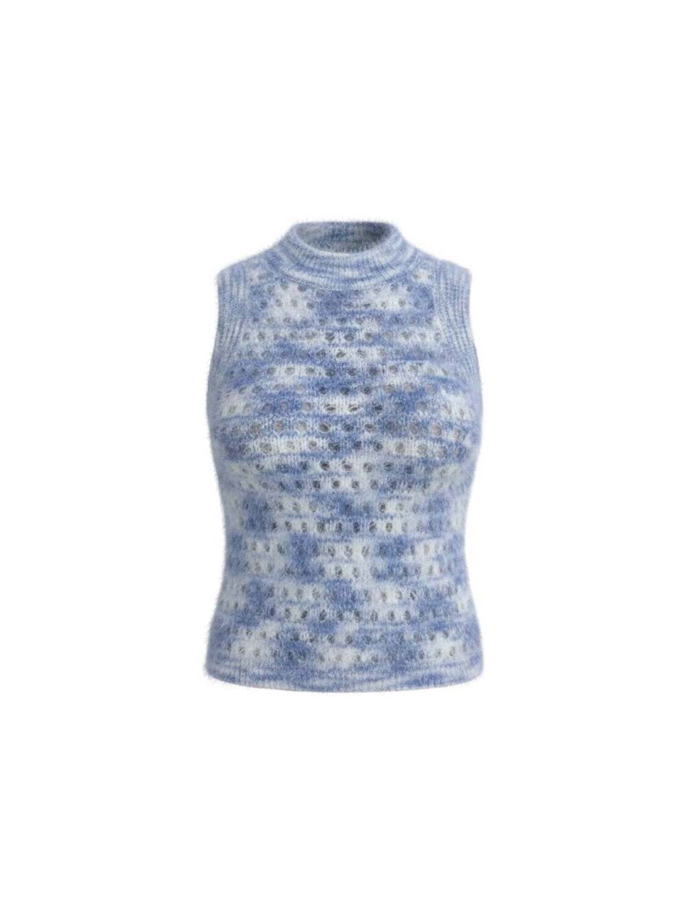 Miss Love Blue and White Tie-Dye Fuzzy Soft Sleeveless Tank Top NWT